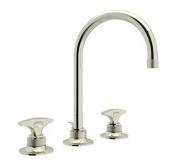 New 😉 ROHL® Michael Berman Graceline™ Two Handle Widespread Bathroom Sink Faucet in Polished Nickel 😀