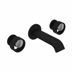 Outlet 💯 ROHL® Eclissi™ Two Handle Widespread Bathroom Sink Faucet in Matte Black with Polished Chrome Accent 🤩 3 Outlet 💯 ROHL® Eclissi™ Two Handle Widespread Bathroom Sink Faucet in Matte Black with Polished Chrome Accent 🤩