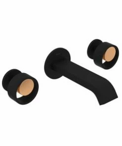 Cheapest 🌟 ROHL® Eclissi™ Two Handle Widespread Bathroom Sink Faucet in Matte Black with Satin Gold Accent 🧨