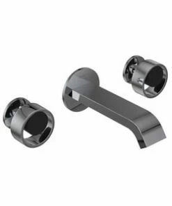 Deals 👏 ROHL® Eclissi™ Two Handle Widespread Bathroom Sink Faucet in Polished Chrome with Matte Black Accent 👍