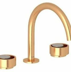 Coupon 👏 ROHL® Eclissi™ Two Handle Widespread Bathroom Sink Faucet in Satin Gold with Satin Nickel Accent Knob Handle 😍