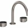 Hot Sale 🌟 ROHL® Eclissi™ Two Handle Widespread Bathroom Sink Faucet in Satin Nickel with Matte Black Accent Knob Handle ⌛