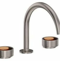 Best reviews of 🌟 ROHL® Eclissi™ Two Handle Widespread Bathroom Sink Faucet in Satin Nickel with Satin Gold Accent Knob Handle 🤩