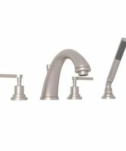 Hot Sale ⭐ ROHL® Perrin & Rowe® Holborn Two Handle Roman Tub Faucet in Satin Nickel 🥰