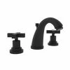 Best Sale 👍 ROHL® Lombardia® Two Handle Widespread Bathroom Sink Faucet in Matte Black Cross Handle 🛒 -ROHL Sales Query 1077