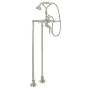 Buy 👏 ROHL® San Giovanni™ Three Lever Handle Floor Mount Filler in Polished Nickel Trim Only ❤️ 3 Buy 👏 ROHL® San Giovanni™ Three Lever Handle Floor Mount Filler in Polished Nickel Trim Only ❤️