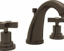 Best Pirce 😉 ROHL® Avanti Deckmount Widespread Bathroom Sink Faucet with Double Metal Cross Handle in Tuscan Brass 🌟