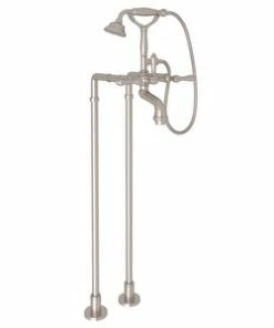 New 💯 ROHL® San Giovanni™ Three Lever Handle Floor Mount Filler in Satin Nickel 🛒