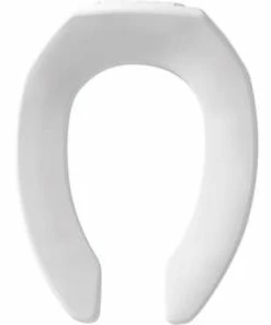 Outlet ๐ Bemis Elongated Open Front Toilet Seat in White โญ