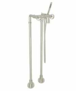 Discount 🌟 ROHL® Graceline™ 1.75 gpm Floor Mount Exposed Tub Filler with Double-Handle in Polished Nickel ⭐