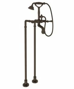 Deals 🔥 ROHL® Metropole Three Lever Handle Floor Mount Filler in Tuscan Brass 🔥