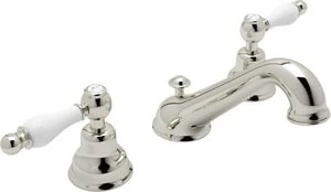 Brand new 💯 ROHL® Arcana™ Deckmount Widespread Bathroom Sink Faucet with Double Porcelain Lever Handle in Polished Nickel 🌟 3 Brand new 💯 ROHL® Arcana™ Deckmount Widespread Bathroom Sink Faucet with Double Porcelain Lever Handle in Polished Nickel 🌟