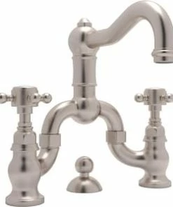 Discount 😉 ROHL® Aqui Two Handle Bathroom Sink Faucet in Satin Nickel ✔️