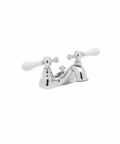 Promo 😉 ROHL® Italian Country Bath Deckmount Bathroom Sink Faucet with Double Lever Handle in Polished Chrome 👏