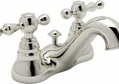 Brand new 🥰 ROHL® Country Bath Deckmount Bathroom Sink Faucet with Double Lever Handle in Polished Nickel ❤️