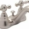 Cheap 🔥 ROHL® Country Bath Deckmount Bathroom Sink Faucet with Double Lever Handle in Satin Nickel 🛒 -ROHL Sales Query 1121