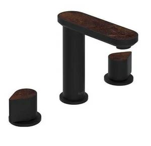 Outlet ⭐ ROHL® Miscelo™ Two Handle Widespread Bathroom Sink Faucet in Matte Black with Sedona Accent Lever Handle 👏 3 Outlet ⭐ ROHL® Miscelo™ Two Handle Widespread Bathroom Sink Faucet in Matte Black with Sedona Accent Lever Handle 👏