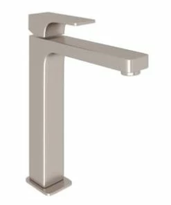 Wholesale ❤️ ROHL® Quartile™ Single Handle Monoblock Bathroom Sink Faucet in Satin Nickel Lever Handle 😉