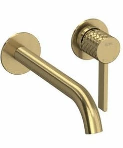 Promo 🎁 ROHL® Tenerife™ Single Handle Wall Mount Widespread Bathroom Sink Faucet in Antique Gold 😀