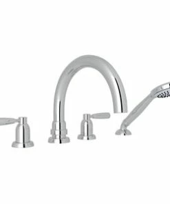 Promo ⌛ ROHL® Perrin & Rowe® Bath Two Handle Roman Tub Faucet in Polished Chrome 💯