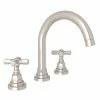 Deals ❤️ ROHL® San Giovanni Deck Mount Widespread Bathroom Sink Faucet with Double Cross Handle in Satin Nickel 🛒 -ROHL Sales Query 1176