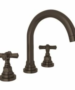 Best Pirce 💯 ROHL® Lombardia® Two Handle Widespread Bathroom Sink Faucet in Tuscan Brass Cross Handle 🔥