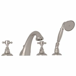Flash Sale ❤️ ROHL® Viaggio® Two Handle Roman Tub Faucet in Satin Nickel 🎁 3 Flash Sale ❤️ ROHL® Viaggio® Two Handle Roman Tub Faucet in Satin Nickel 🎁