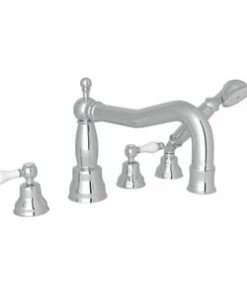 Deals ✨ ROHL® Eclissi™ 12 gpm 4-Hole Deck Mount Roman Tub Filler with Double Lever Handle in Polished Chrome ❤️
