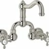 Wholesale 🤩 ROHL® Country Bath Two Handle Bridge Bathroom Sink Faucet in Polished Nickel 🧨 -ROHL Sales Query 1198