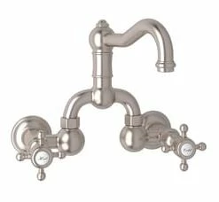 Discount 🧨 ROHL® Acqui Two Handle Bathroom Sink Faucet in Satin Nickel 🔥