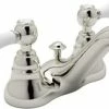 Promo 🔔 ROHL® Country Bath Deckmount Bathroom Sink Faucet with Double Porcelain Lever Handle in Polished Nickel 👍 -ROHL Sales Query 1224