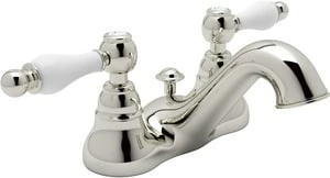 Promo 🔔 ROHL® Country Bath Deckmount Bathroom Sink Faucet with Double Porcelain Lever Handle in Polished Nickel 👍 3 Promo 🔔 ROHL® Country Bath Deckmount Bathroom Sink Faucet with Double Porcelain Lever Handle in Polished Nickel 👍