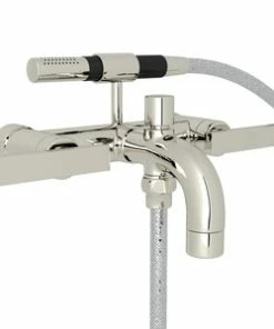 Discount ⭐ ROHL® Italian Country Bath Two Handle Wall Mount Filler in Polished Nickel 🔔
