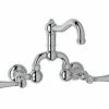 Hot Sale 👍 ROHL® Italian Country Bath Wall Mount Bridge Bathroom Sink Faucet with Double Lever Handle in Polished Chrome 🎁 -ROHL Sales Query 1233