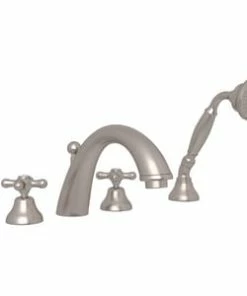 Outlet 😉 ROHL® Perrin & Rowe® Edwardian Two Handle Roman Tub Faucet in Satin Nickel ⭐