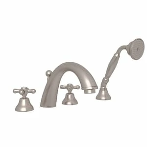 Outlet 😉 ROHL® Perrin & Rowe® Edwardian Two Handle Roman Tub Faucet in Satin Nickel ⭐ 3 Outlet 😉 ROHL® Perrin & Rowe® Edwardian Two Handle Roman Tub Faucet in Satin Nickel ⭐