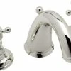Hot Sale 🌟 ROHL® Country Bath Deckmount Widespread Bathroom Sink Faucet with Double Crystal Cross Handle in Polished Nickel ⭐ -ROHL Sales Query 1246