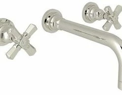 Deals 🧨 ROHL® San Giovanni™ Two Handle Widespread Bathroom Sink Faucet in Polished Nickel Lever Handle 🔥