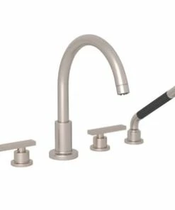 Budget 🌟 ROHL® Miscelo™ Two Handle Roman Tub Faucet in Satin Nickel 🥰