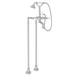 Cheapest 💯 ROHL® Palladian® Floor Mount Tub Filler with Porcelain Triple Lever Handle and Hand Shower in Polished Chrome 🧨 3 Cheapest 💯 ROHL® Palladian® Floor Mount Tub Filler with Porcelain Triple Lever Handle and Hand Shower in Polished Chrome 🧨