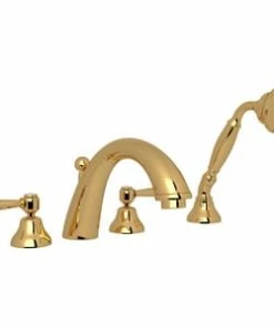 Deals 😉 ROHL® Michael Berman Graceline™ Two Handle Roman Tub Faucet in Inca Brass 🔥