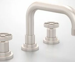 Discount 🛒 ROHL® Transitional Bath Two Handle Widespread Bathroom Sink Faucet in Satin Nickel 🥰