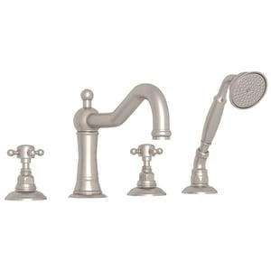 Outlet 🛒 ROHL® Edwardian™ Two Handle Roman Tub Faucet in Satin Nickel 🔔 3 Outlet 🛒 ROHL® Edwardian™ Two Handle Roman Tub Faucet in Satin Nickel 🔔