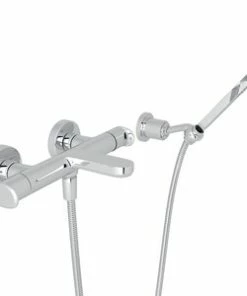 Cheapest 🔥 ROHL® Perrin & Rowe® Kitchen 5.5 gpm 3 Hole Wall Mount Exposed Thermostatic Tub Filler with Handshower in Polished Chrome 👍