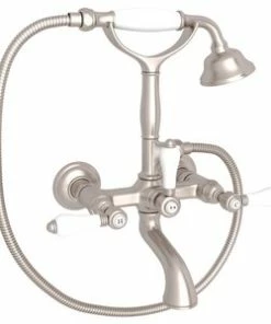 Buy ⭐ ROHL® Lombardia® Double Lever Handle Wedge Lock Shower Mixer in Satin Nickel 🔥