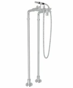 Flash Sale 😀 ROHL® Graceline™ Three Handle Cross Floor Mount Filler in Polished Chrome ⭐