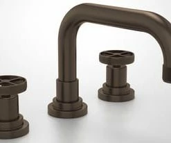 Hot Sale 😀 ROHL® Transitional Bath Two Handle Vessel Filler Bathroom Sink Faucet in Tuscan Brass 💯