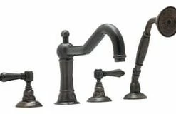 Best Pirce 🧨 ROHL® Lombardia® Two Handle Roman Tub Faucet in Tuscan Brass 😍