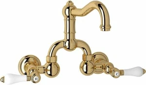 Wholesale 🌟 ROHL® Country Bath Wall Mount Bridge Bathroom Sink Faucet with Double Porcelain Lever Handle in Inca Brass 🎉 3 Wholesale 🌟 ROHL® Country Bath Wall Mount Bridge Bathroom Sink Faucet with Double Porcelain Lever Handle in Inca Brass 🎉