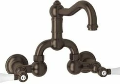 Top 10 🛒 ROHL® Country Bath Wall Mount Bridge Bathroom Sink Faucet with Double Porcelain Lever Handle in Tuscan Brass 🎉
